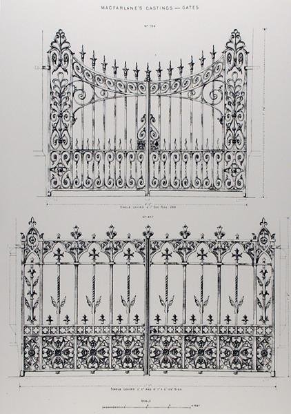 Design för gjutjärnsräcken, från 