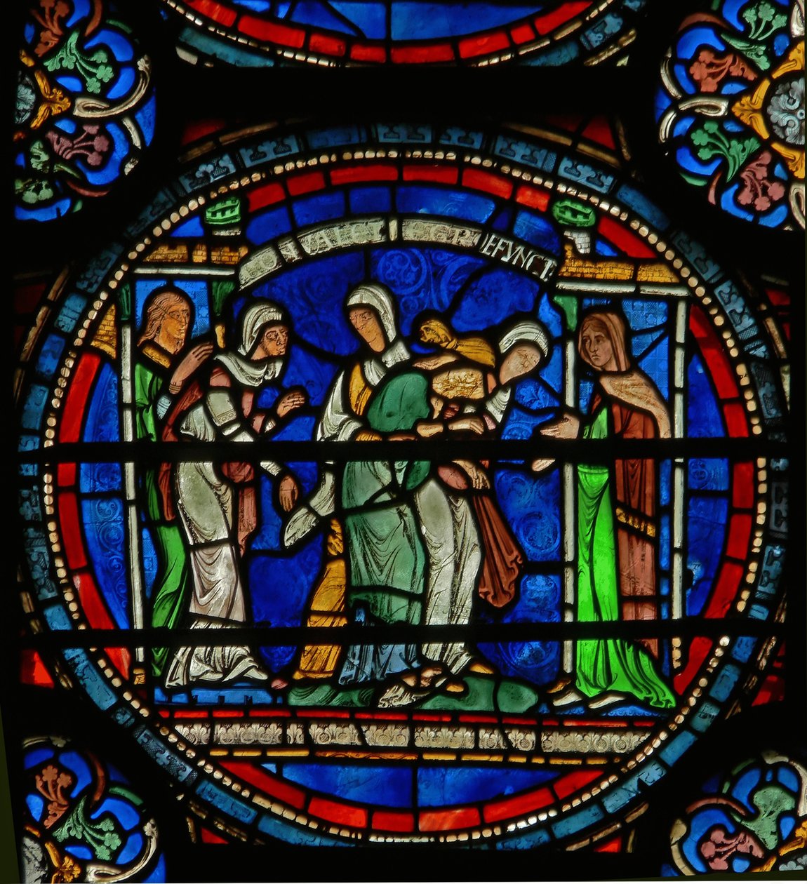 Detalj från Miracle Window som visar Petronillas epileptiska passform av English School