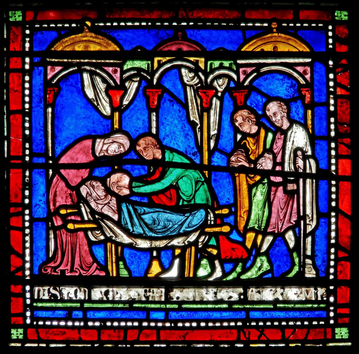 Detalj från Miracle Window som visar berättelsen om Richard från Sunieves av English School