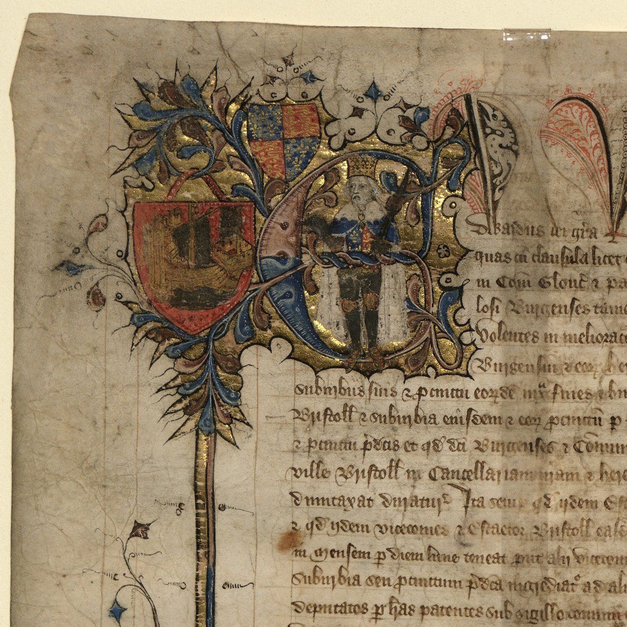Detalj av Edward III från Great Charter of Liberties av English School
