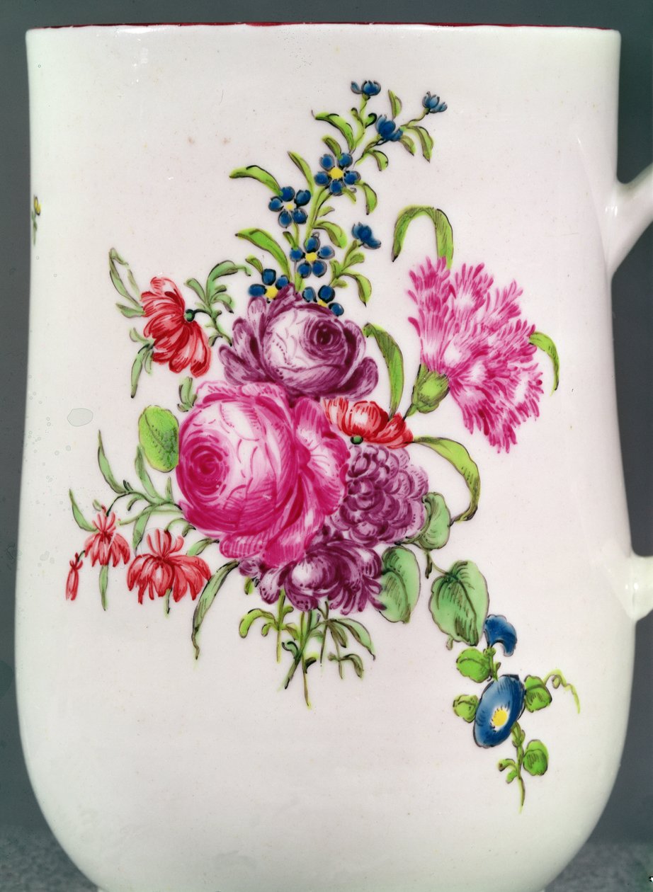 Detalj av Longton Hall Trembly Rose muggdekoration, c.1755 (porslin) av English School