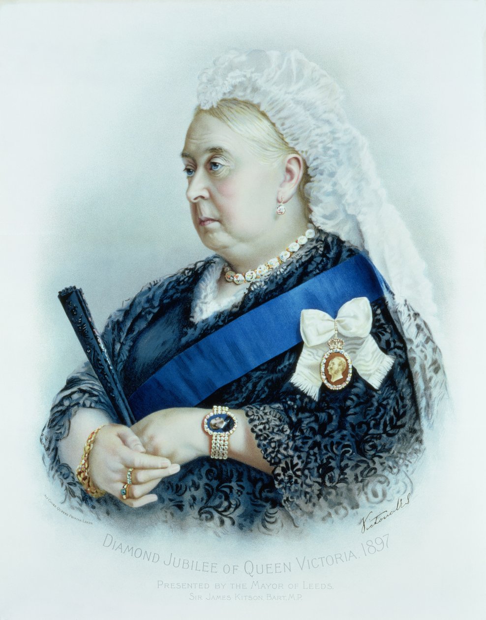 Drottning Victorias diamantjubileum (1819-1901) 1897 (färgat tryck) av English School