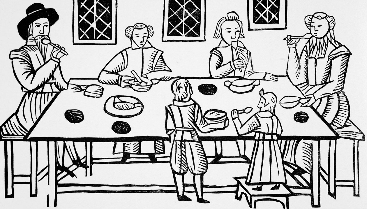 Dining at Home, från Roxburghe-balladerna av English School