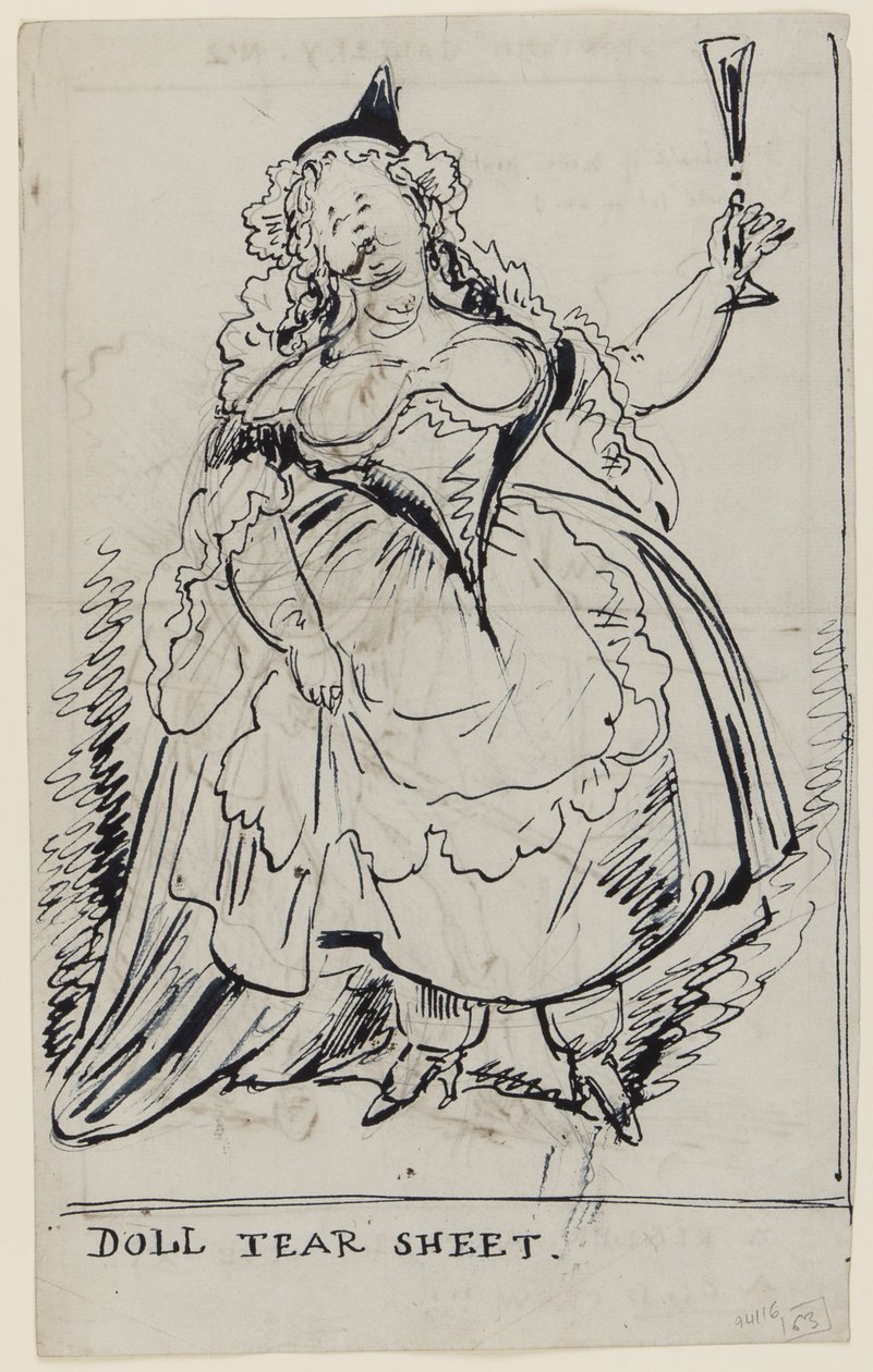 Doll Tear Sheet, ca 1825 (penna och bläck på papper) av English School