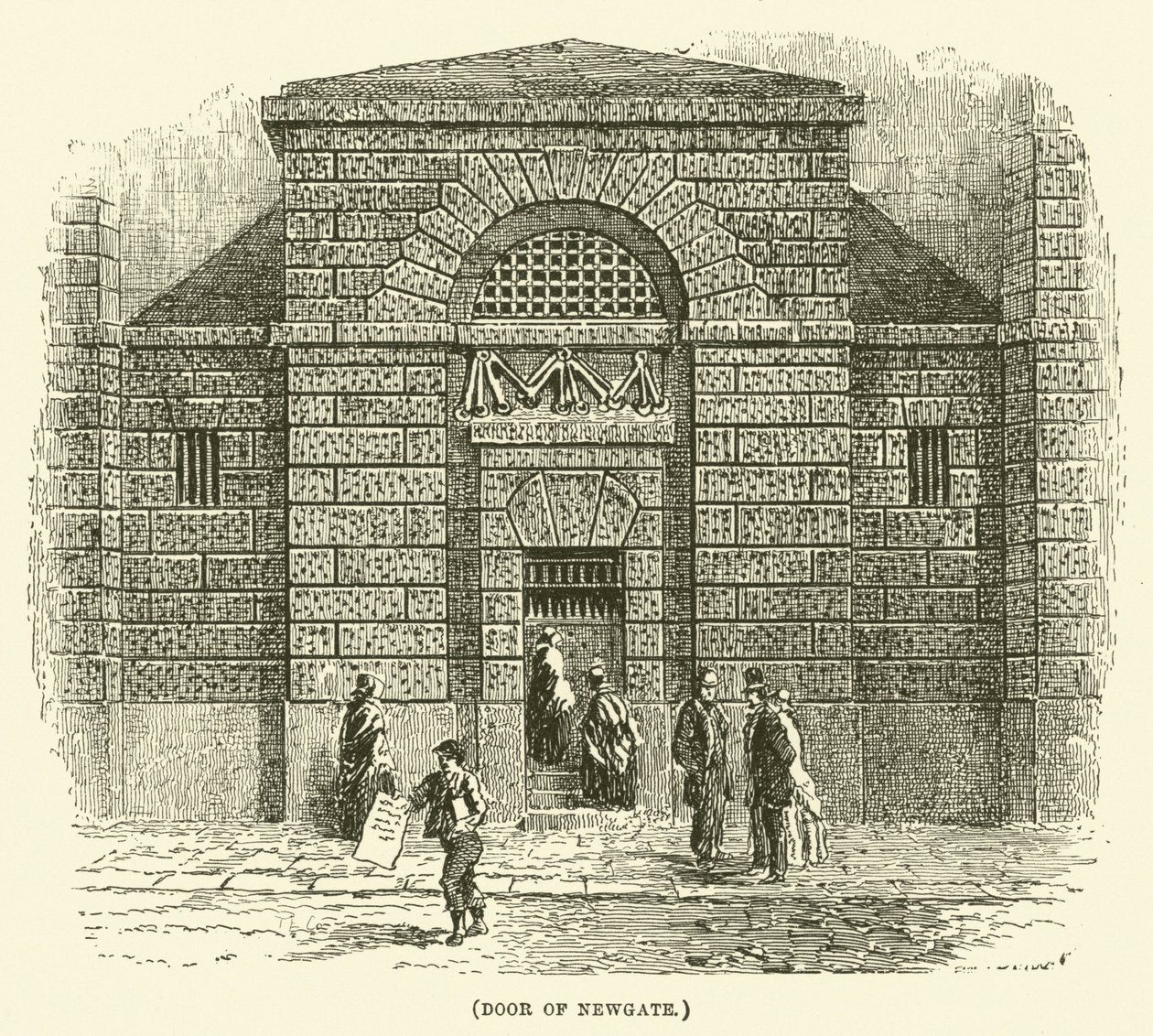 Dörren till Newgate (gravyr) av English School