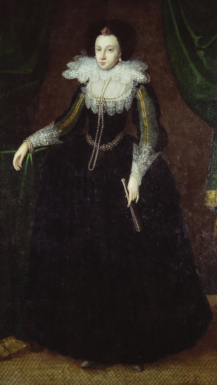 Dorothy Huddleston (född Dormer), ca 1610-15 av English School