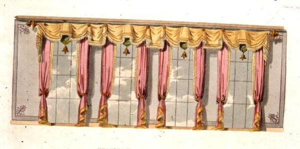 Drawing Room Window Gardiner, skylt 92 från Ackermanns Repository of Arts, publicerad 1816 (färg litho) av English School
