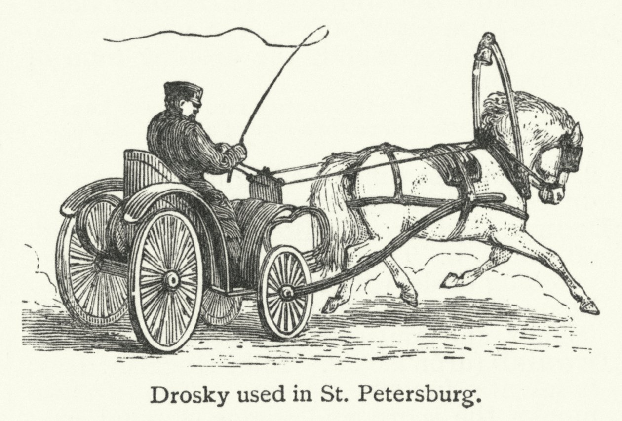 Drosky används i S:t Petersburg (gravyr) av English School