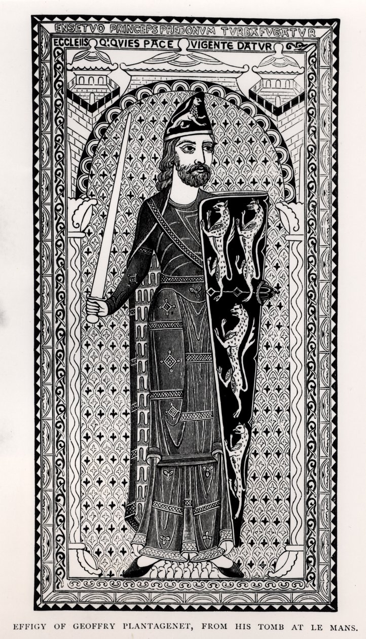Bild av Geoffrey Plantagenet (1113-1150) från hans grav i Le Mans av English School