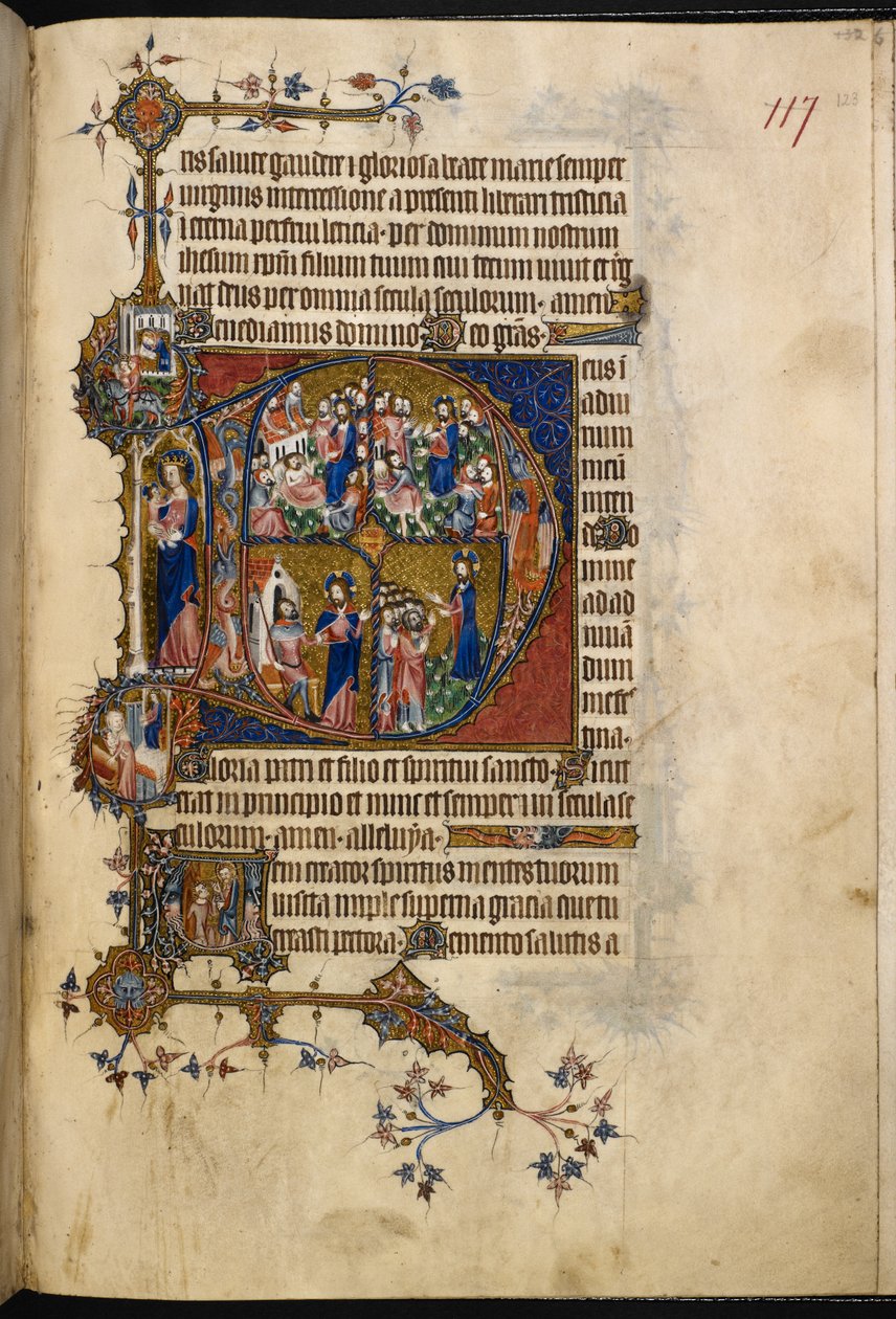 Egerton MS 3277, f.123r, Stor historisk initial 