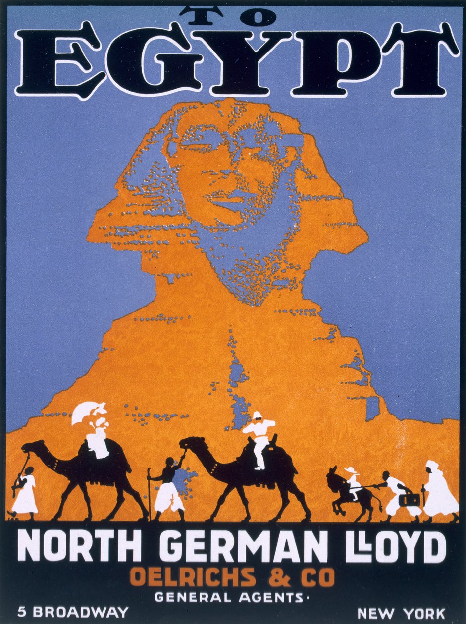 Egypten, affisch reklam Norddeutscher Lloyd av English School
