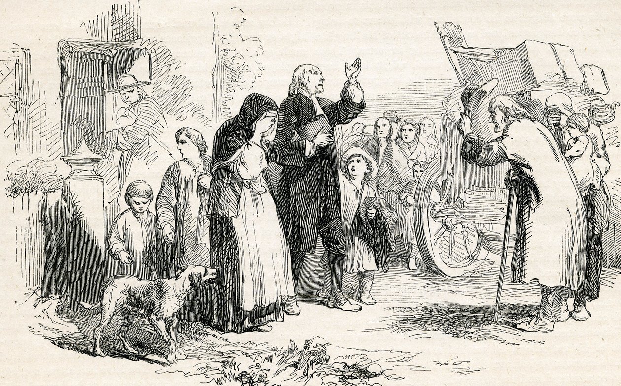 Utvisning av icke-konformister på St. Bartolomeus dag, 1800-talet av English School