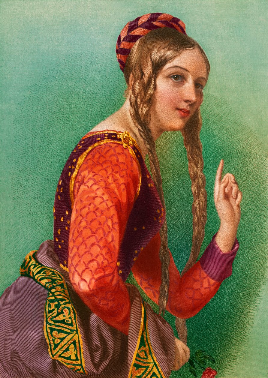 Eleanor av Aquitaine, drottning av Henrik II, tryckt av Henry G. Bohn av English School