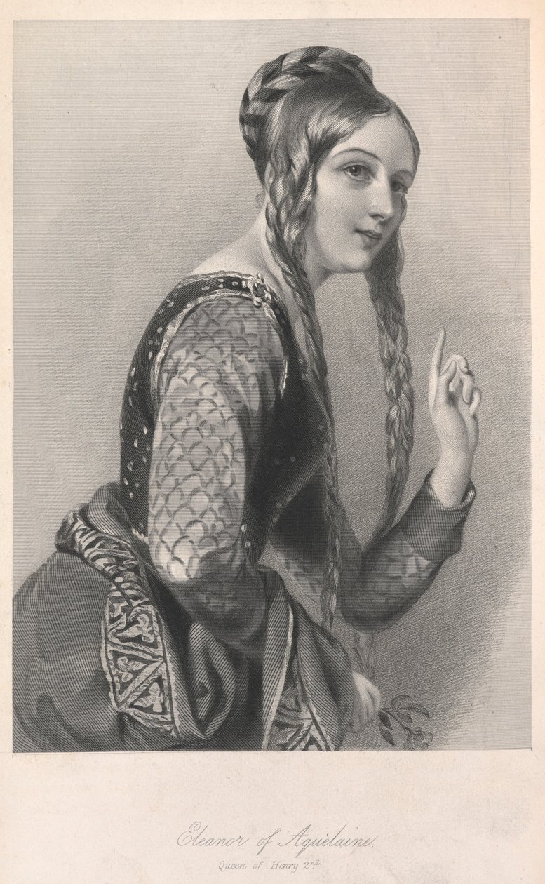 Eleanor av Aquitaine, illustration från "Biografiska skisser av drottningarna..." av English School