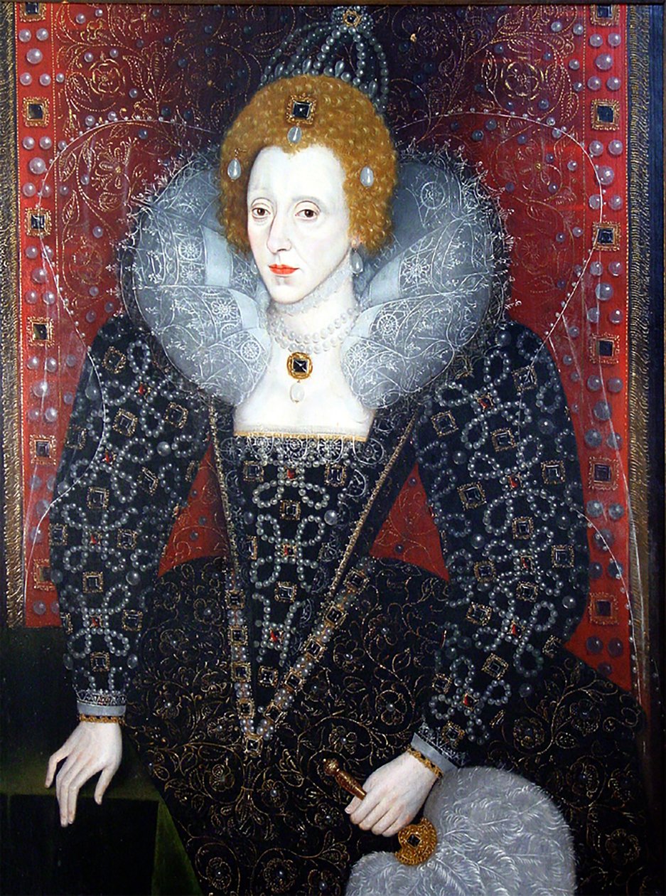 Elizabeth I (1533-1603), ca 1590 (olja på pannå) av English School