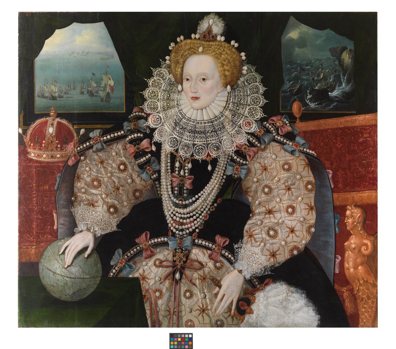 Elizabeth I (Armadaporträttet), ca 1588 (olja på ekpanel) av English School