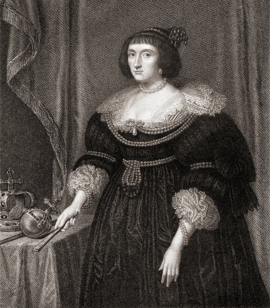 Elizabeth, drottning av Böhmen (1596-1662), från Lodges British Portraits, 1823 av English School