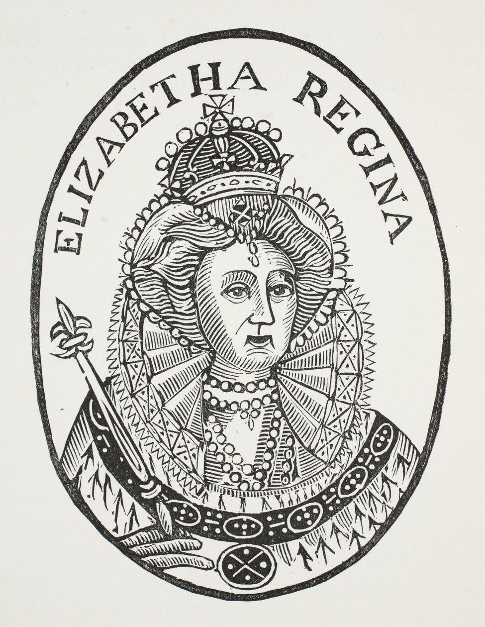 Elizabeth Regina, illustration från Chap-books of the artonde århundradet av John Ashton, pub. 1882 av English School