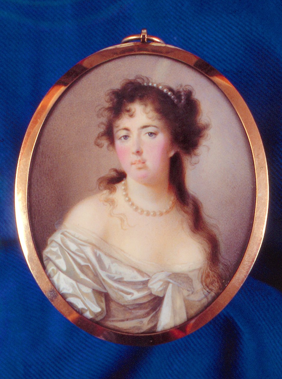 Emma Hamilton (akvarell på veläng) av English School