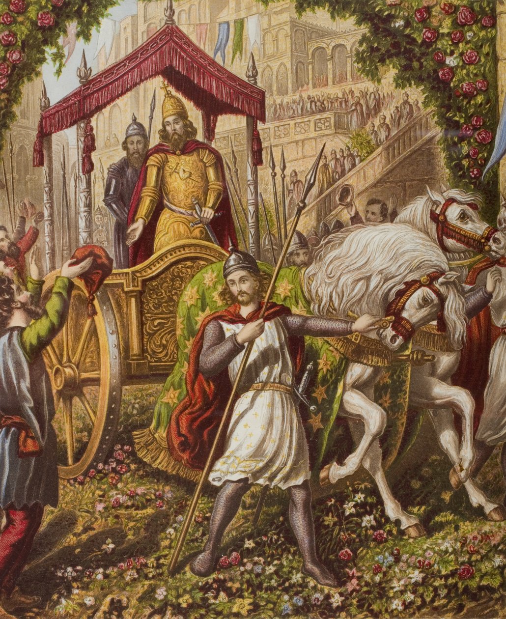 Emmanuels andra inträde i Mansoul, illustration från "The Holy War" av John Bunyan (1628-88) av English School