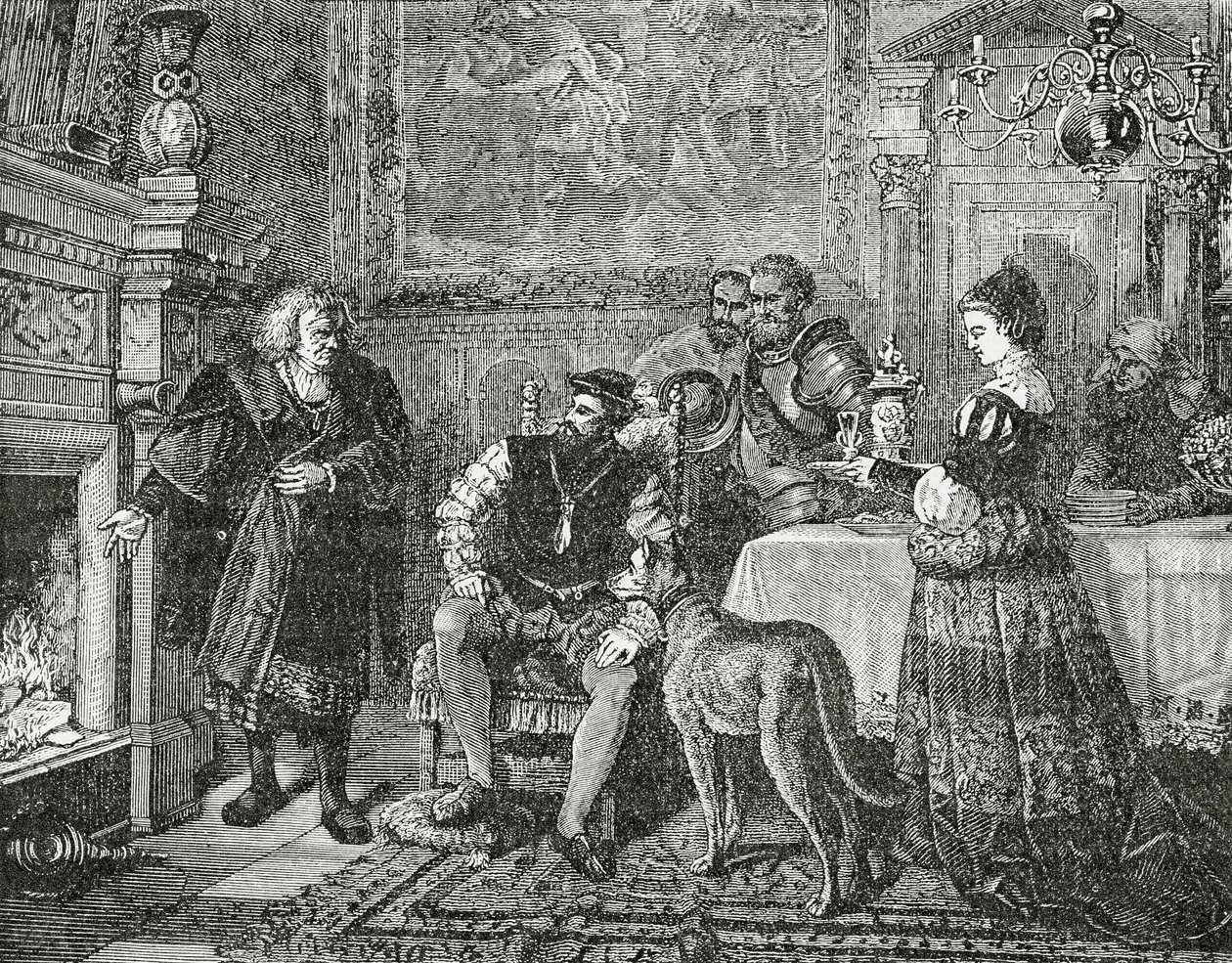 Kejsar Karl V besökte Fuggers, 1882 av English School