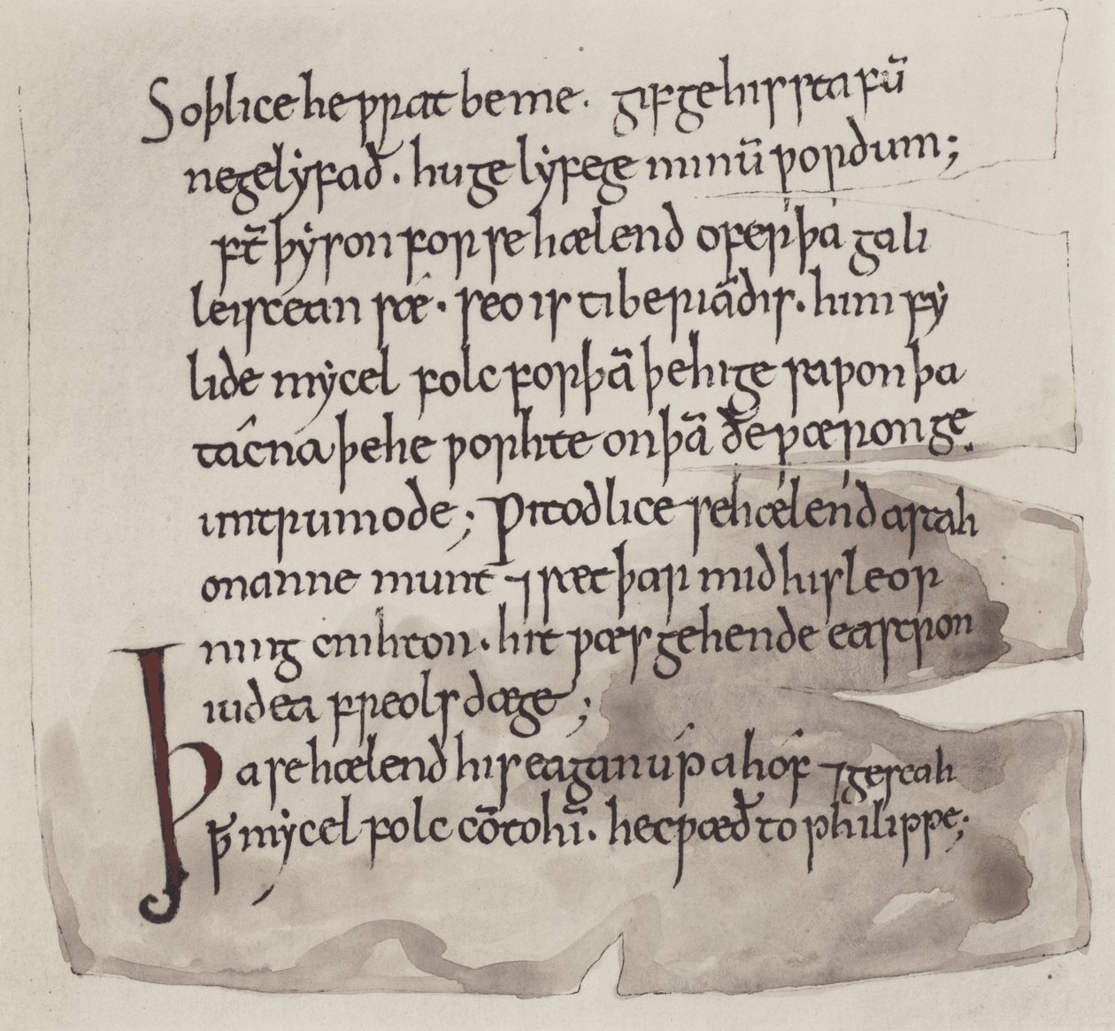 Engelska, anglosaxiska (litografi) av English School