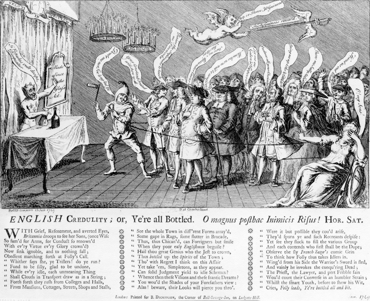 English Credulity or Yere all Bottled, 1749 av English School