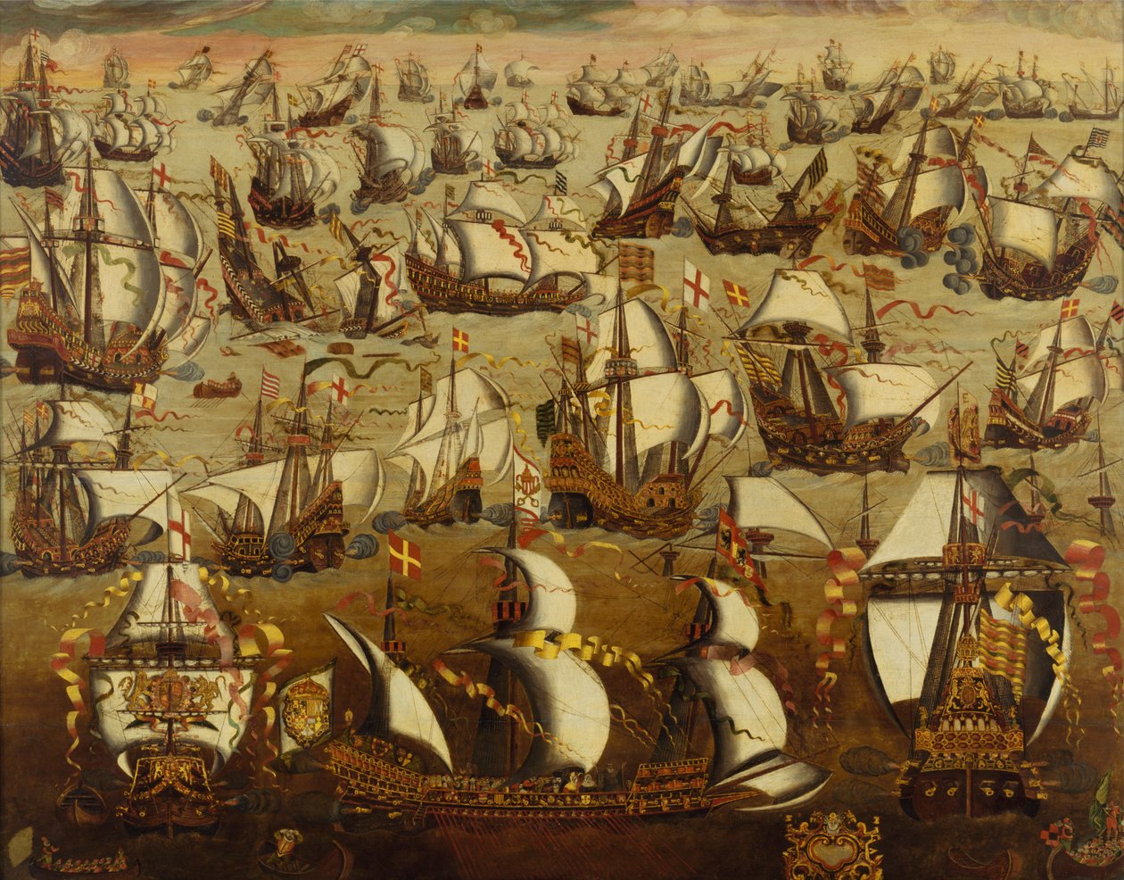 Engelska fartyg och den spanska armadan, augusti 1588 av English School