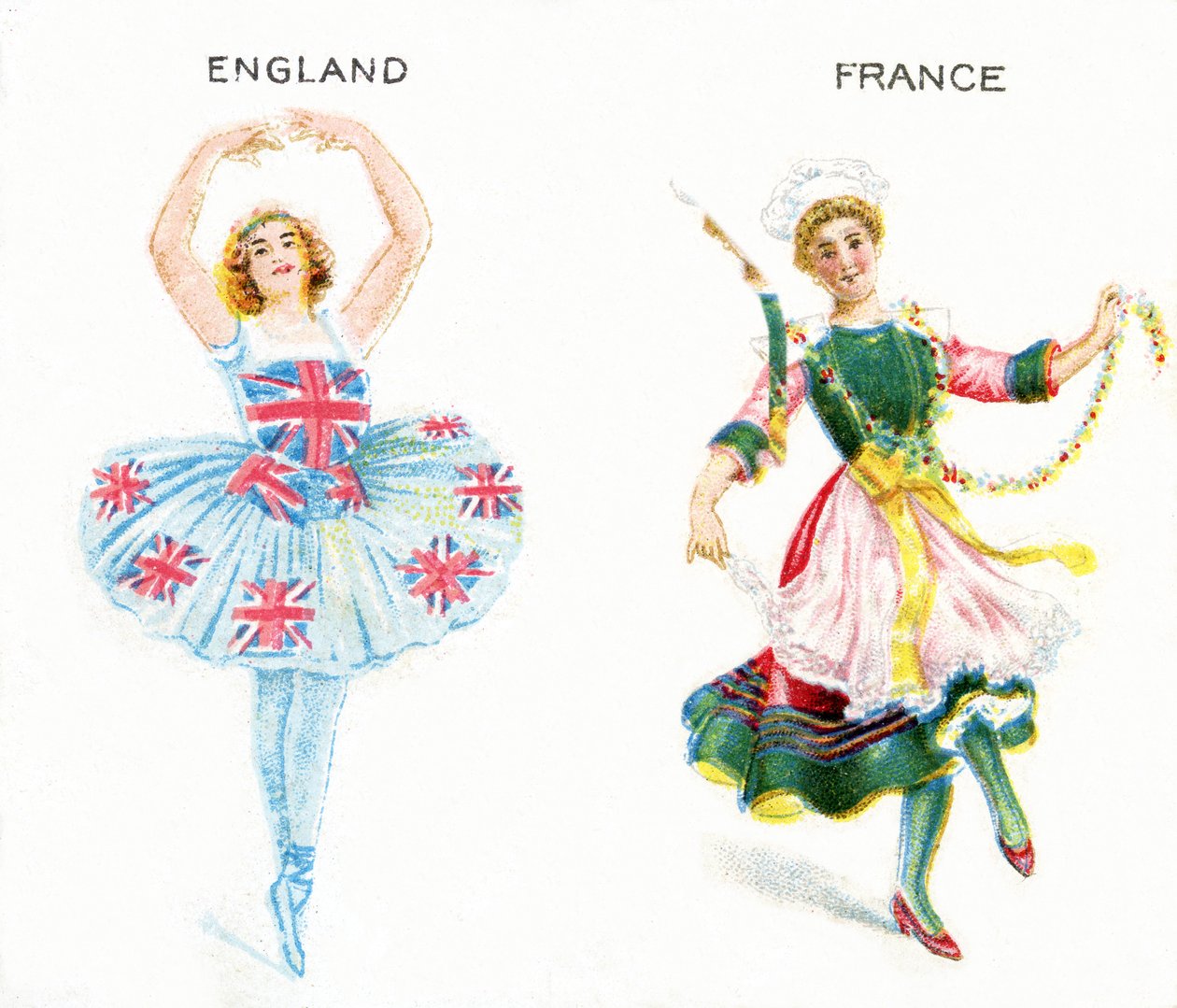 Entente Cordiale (Cordial Understanding) cigarettkort, 1915 av English School