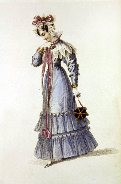 Aftonklänning, modeplatta från Ackermann