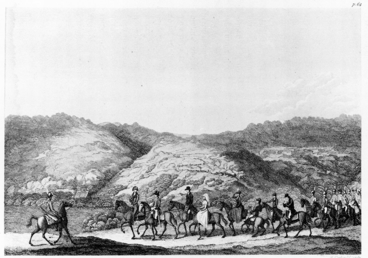 Expedition in i inlandet ledd av de Mist, från Travels in Southern Africa av Hinrich Lichtenstein, graverad av George Corbould, 1812 av English School