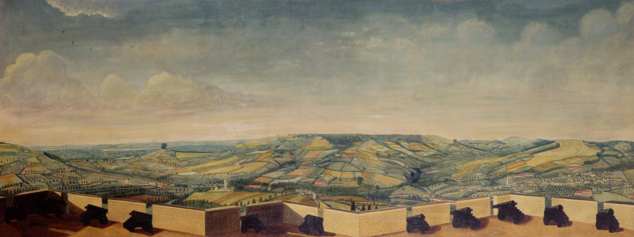 Omfattande landskap sett från Rodborough Fort, ca 1764 (för detaljer se 65822, 65823 & 3707654) av English School