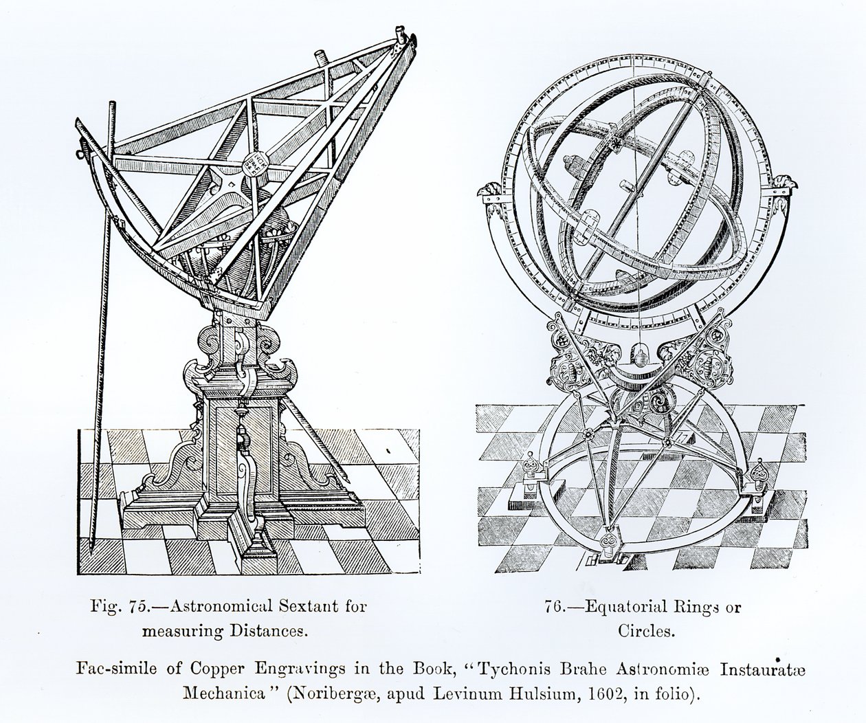 Faksimil av kopparstick från Tychonis Brahe Astronomiae Instauratae Mechanica, 1602 av English School
