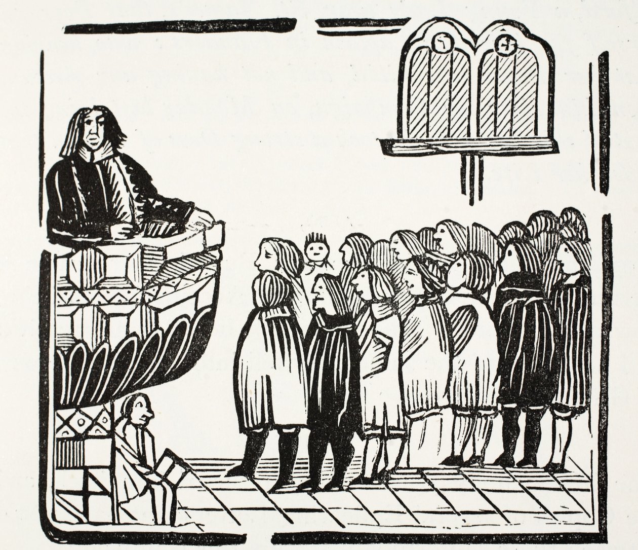 Längre, och mer fruktansvärda varningar från Gud, illustration från Chap-books of the artonde århundrade av John Ashton, pub. 1882 av English School