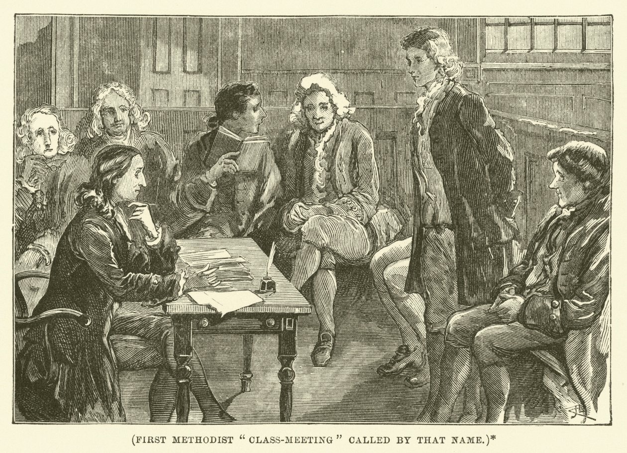 First Methodist "Klassmöte" kallat med det namnet (gravyr) av English School