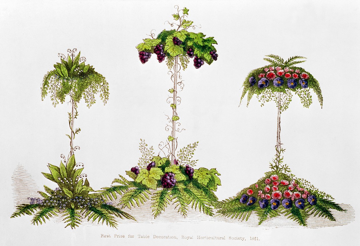Första pris för bordsdekoration, Royal Horticultural Society, 1851 av English School