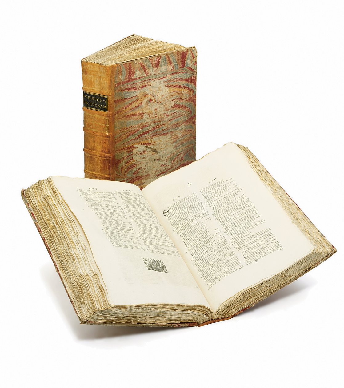 Första upplagan av Samuel Johnsons, "A Dictionary of the English Language" av English School