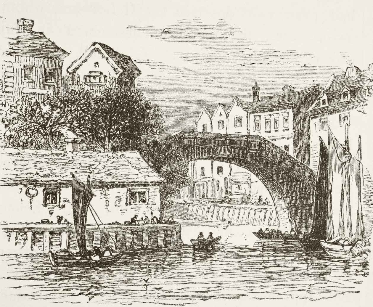 Fleet Bridge, London på 1600-talet, från 