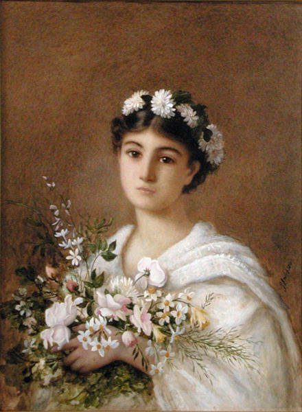 Flora, ca 1900 (akvarell på papper) av English School