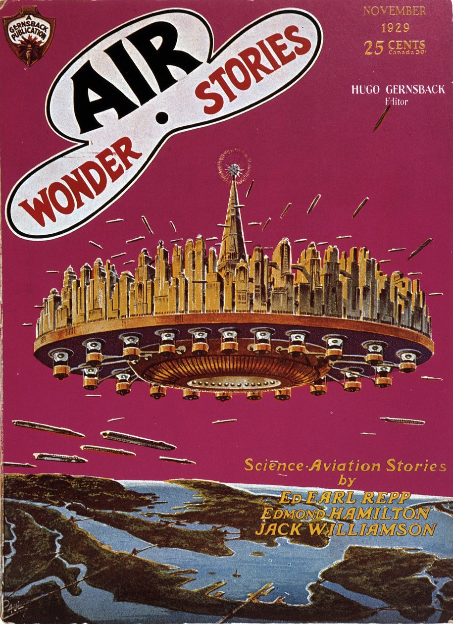 Flygande tefat - i "" Air Wonder Stories", nov 1929 av English School