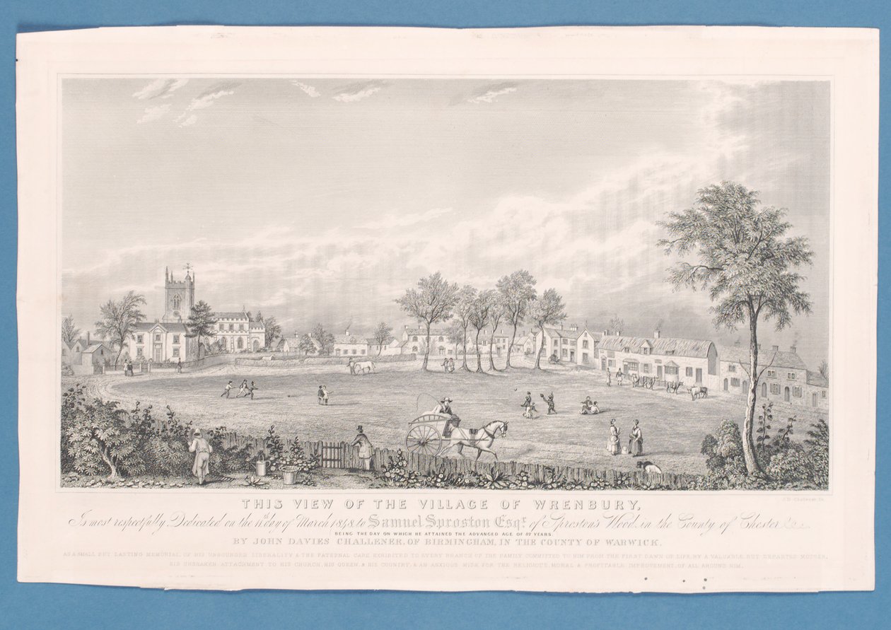 Fotbollsmatch på Village Green i Wrenbury, England av English School