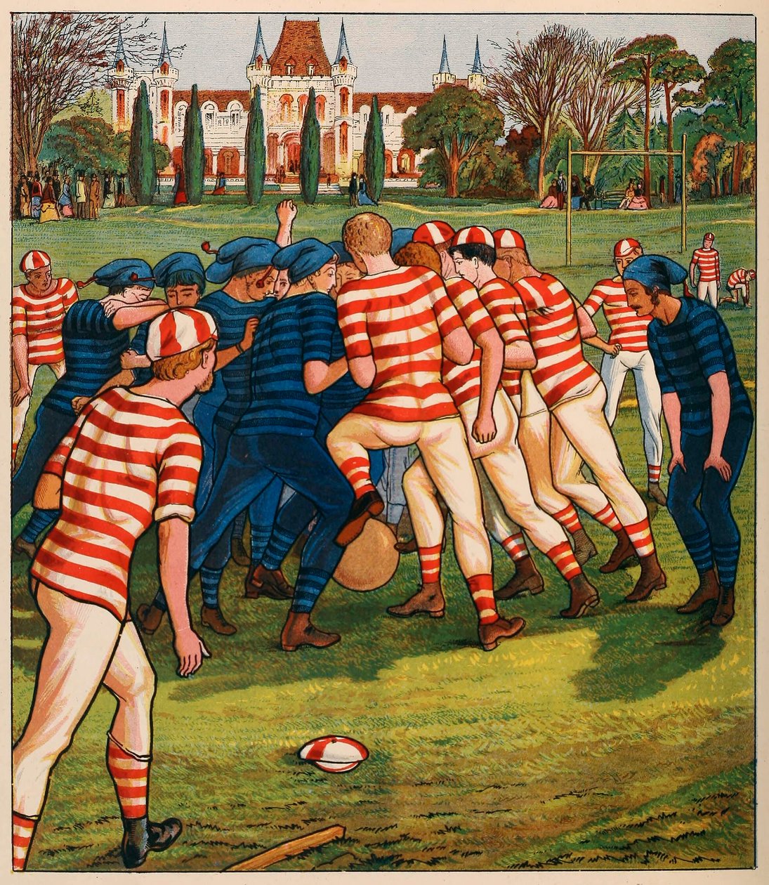 Fotboll, från British Sports and Games, pub. C. 1880. av English School