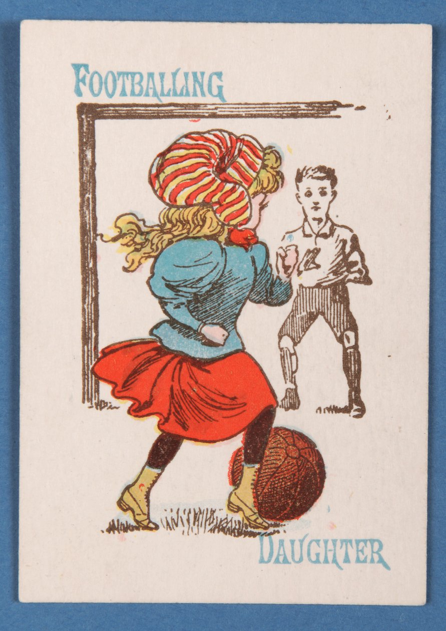 Footballing Daughter, från kortspelet Happy Families, ca 1890-1900 av English School