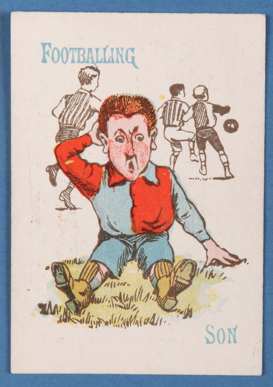 Footballing Son, från kortspelet Happy Families, ca 1890-1900 av English School
