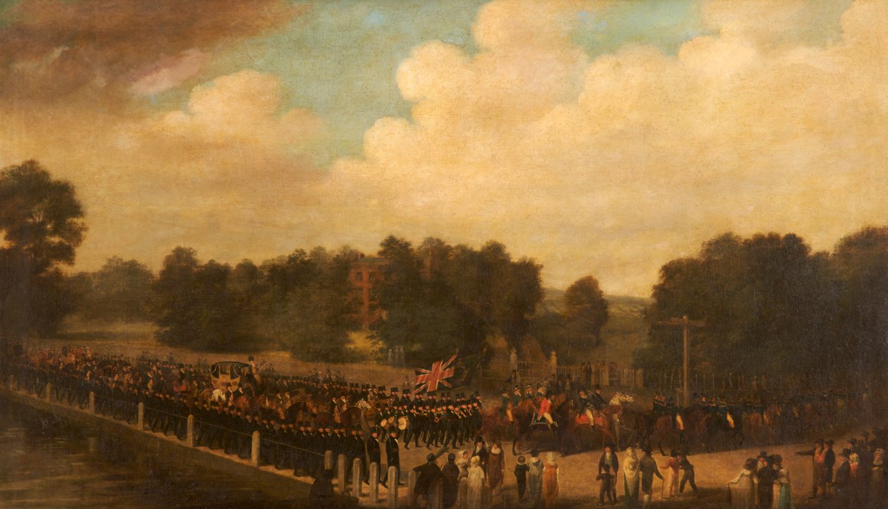 Francis Dukinfield Astley i procession som hög sheriff, c.1806-7 av English School