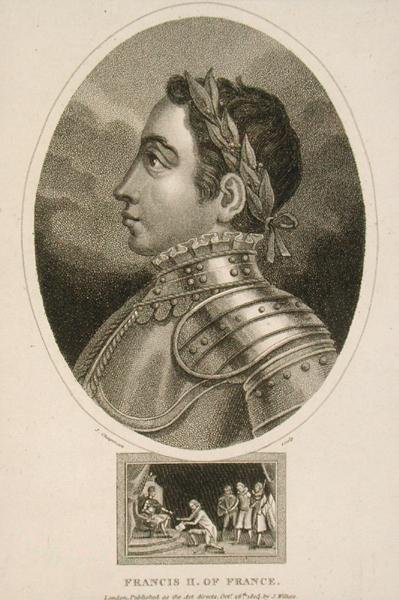Francis II (1544-60) av Frankrike (gravyr) av English School