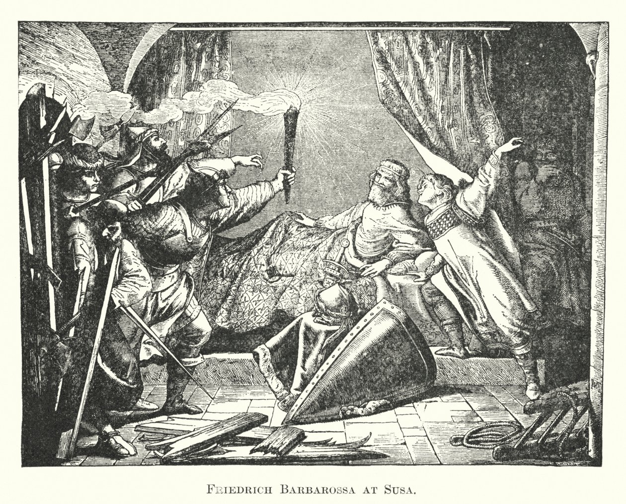 Friedrich Barbarossa vid Susa (gravyr) av English School