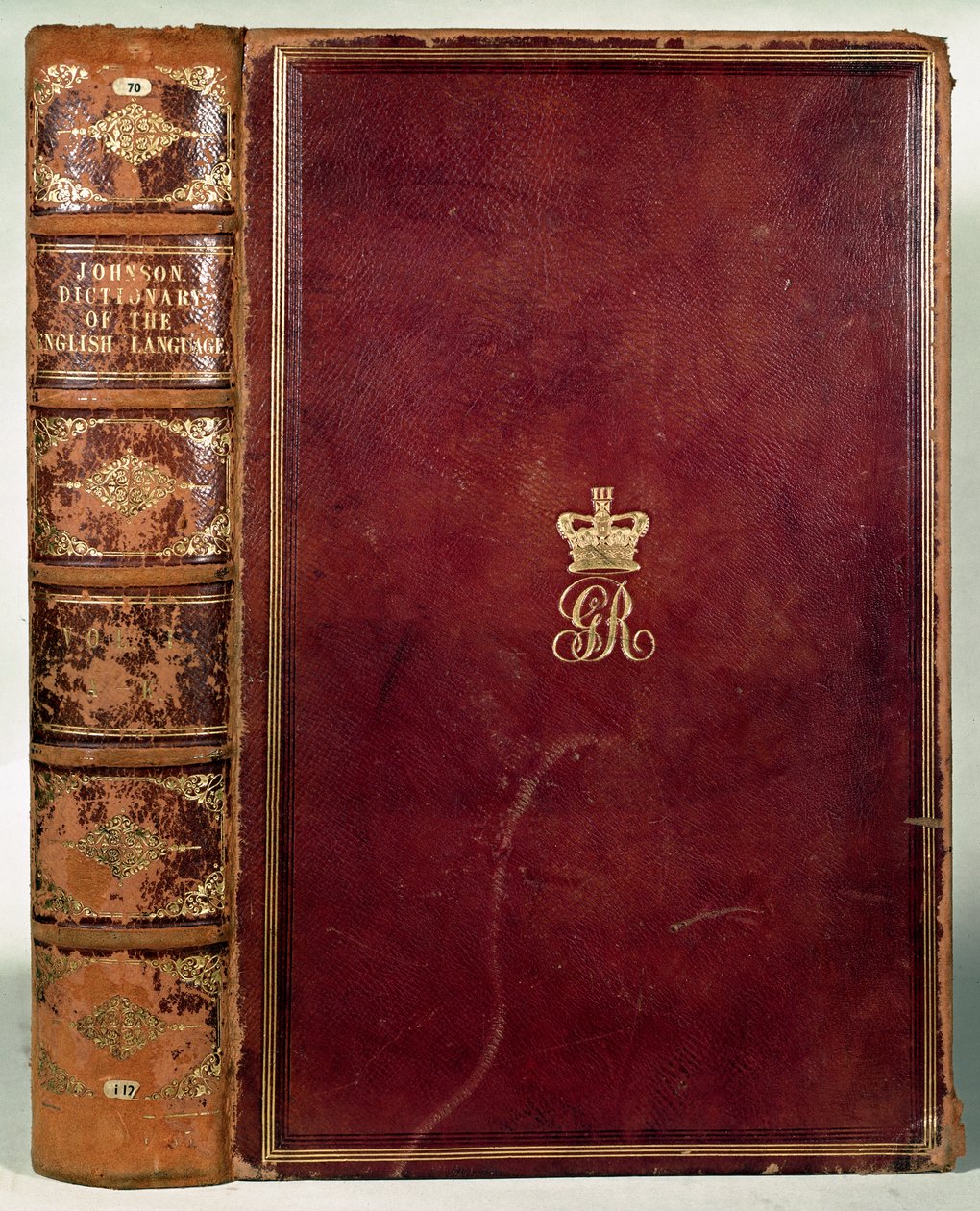 Framsidan av Johnsons Dictionary of the English Language (läder) av English School