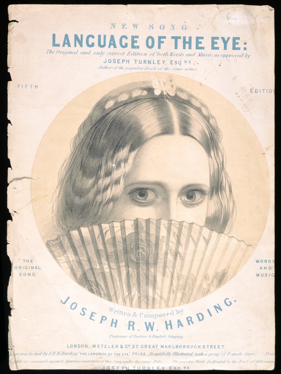 Främre omslaget till partiturarket till The Language of the Eye, komponerad av Joseph R. W. Harding av English School