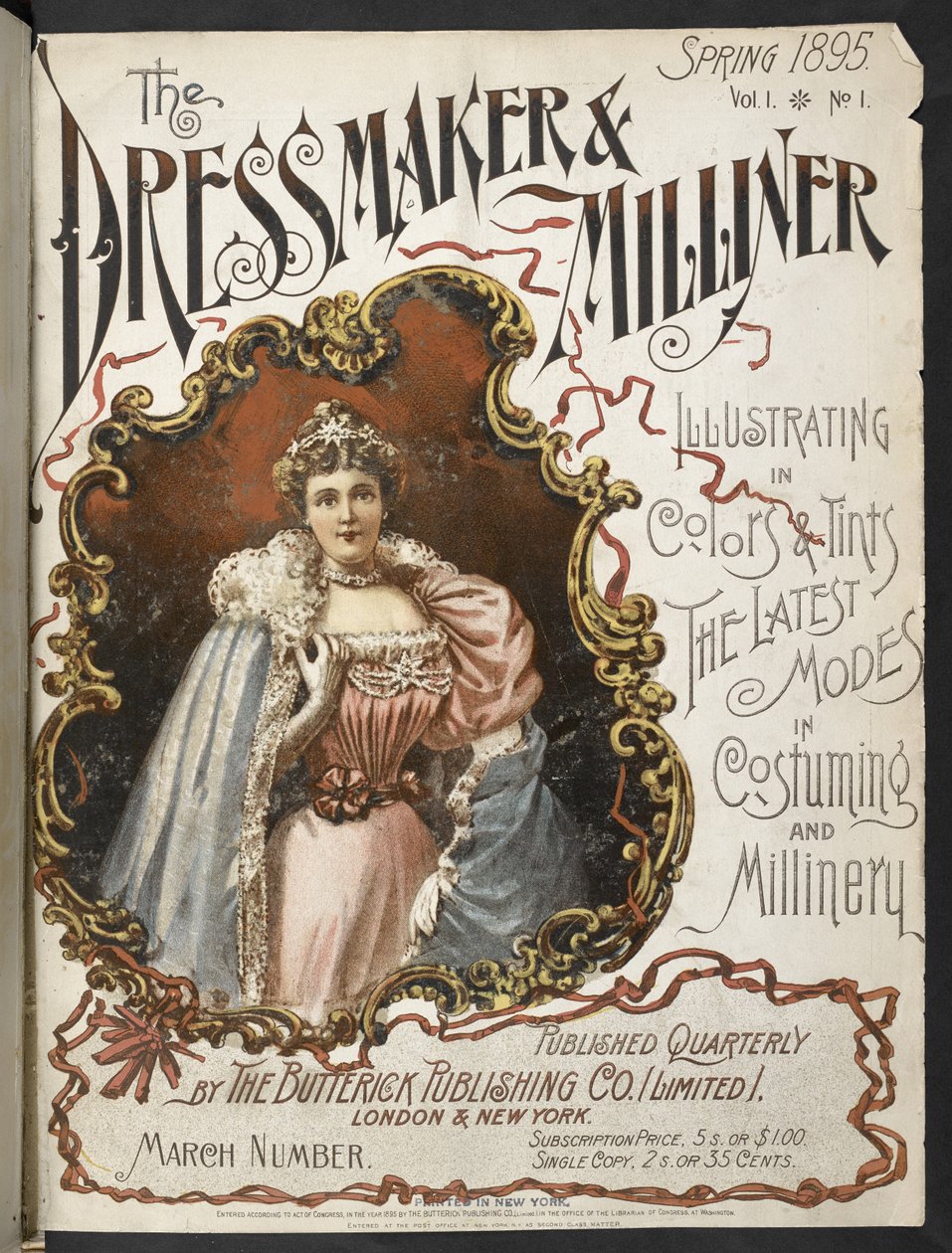 Framsida.  The Dressmaker och Milliner.  1895. av English School